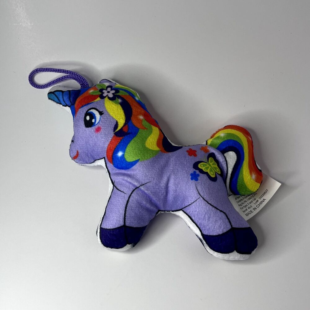 Fun & Fun Toys, Inc. Mini Purple Unicorn Stuffed Animal Rainbow Mane & Tail